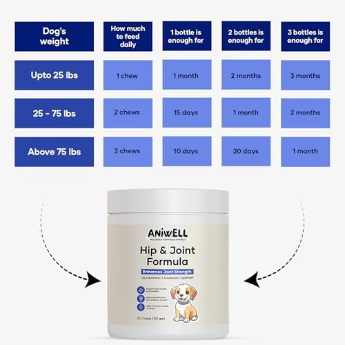 Hip and Joint Supplement for Dogs with Glucosamine Chondroitin MSM and Ashwagandha | Dog Joint Supplement Soft Chews for Mobility and Cartilage Support | Pack of 2