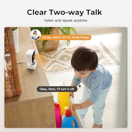 2K Cameras for Home Security,Indoor/Outdoor for Baby/Elder/Pet Monitoring with Phone app,Plug&Play,Color Night Vision,2-Way Audio 24/7 Recording,Support 128G Card ( Not Included),4 pcs,6.56ft Wire