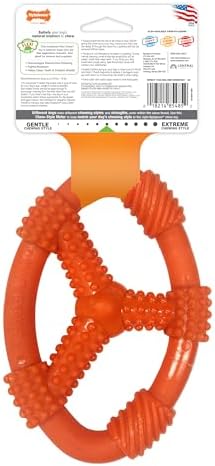 Nylabone Oval Ring Flexi Chew Toy for Dogs, Flexible Dog Toys for Moderate & Gentle Chewers, Chicken Flavor, Medium - Up to 35 lbs, 1 Count