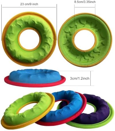 Dog Flying Disc, 9" Dog Flyer Toys for Medium/Large Dogs, Durable Nylon Fetch Toy for Easy Catch, Floats in Water & Safe on Teeth (Purple)