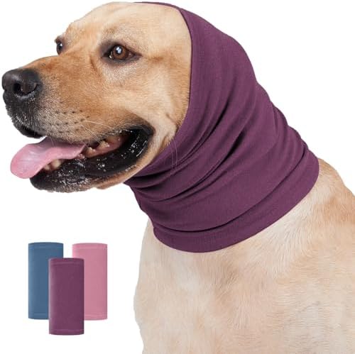 Nanaki Dog Calming Hoodie Ear Wraps for Dogs,Ear Protection for Fireworks | Ear Muffs Dog Warp Anxiety Relief, Dog Hematoma Wrap,Pet Head Protection Head Cover for Bath,Grooming and Force Drying,Storms