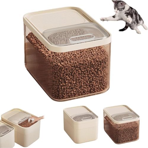 Airtight Pet Food Storage Container, Up to 30 lbs, For Dog Cat and Other Pet Food Storage Bin with Measuring Cup (Clear, 24x17x18cm)