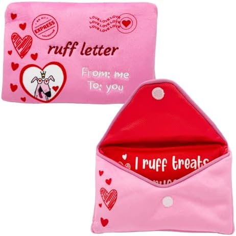 Huxley & Kent Seek 'n Treat Puzzle Dog Toy, Letter | Hidden Treat Pocket, Crinkle & Squeaker; Reinforced Seams & Mesh; Soft, Durable & Machine Washable