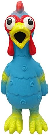 Latex Chicken Design with Swirl Pattern Dog Toy (Blue)