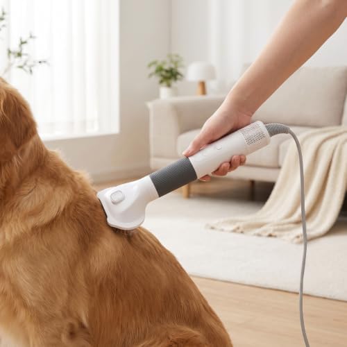 HEEPDD Handheld 3 in 1 Dog Grooming Dryer, 110000 RPM, 50dB | Deshedding Brush Comb Nozzles, Fast Water Removal Bath Time, Gentle Heat Anxious Pets, Non Slip Grip Home Use