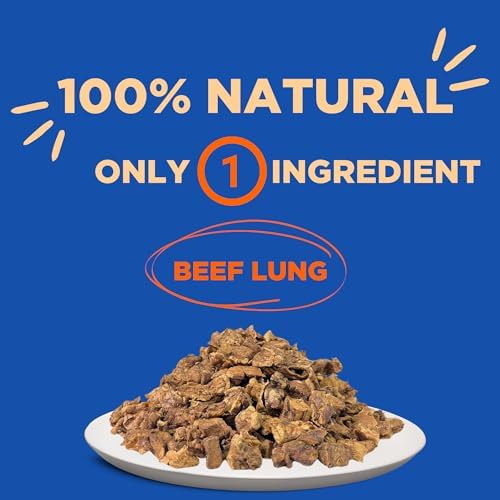 PAWW CHEW Beef Lung Dog Treats - Single Ingredient, High Protein, 1 LB