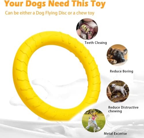 Dog Balls Toy for Aggressive Chewers (Yellow Ring)