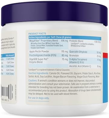 Vetnique Glandex Advanced Anal Gland Chews & Rear End Dog Wipes Bundle