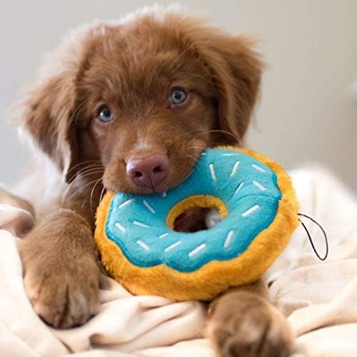 ZippyPaws Donutz No Stuffing Dog Toys to Keep Them Busy - Blueberry Donut | For Small and Medium Dogs, Squeaky Pet Toy for Boredom, Unstuffed Chew Toy, Soft Plush Puppy Products