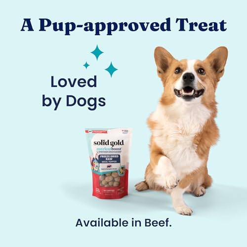 Solid Gold Freeze Dried Dog Food Topper & Treats, Beef, Picky Eaters, 1.5oz