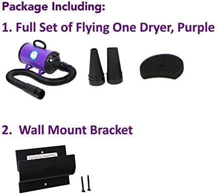 Flying Pig Grooming Flying One Wall Mount Grooming Dryer Kit (Purple)