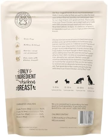 American Paws Chicken Jerky Dog Treats Made in USA All Natural (1 LB)