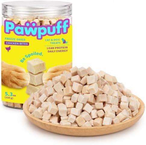 Freeze Dried Cat & Dog Treats, Healthy Chicken Cube Weight Control 5.3Ounce