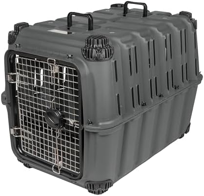 Mammoth Guardian Dog Kennel 36" Heavy Duty Travel & Outdoor Crate for Puppies, Small, Medium & Large Dogs, Secure 3 Bolt Lock, Adventure Ready for Hunting, Camping & Offroad – Gunmetal Gray