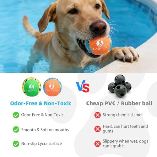 KOOLTAIL Floating Dog Pool Toy, Bouncing Water Toy, Green & Orange