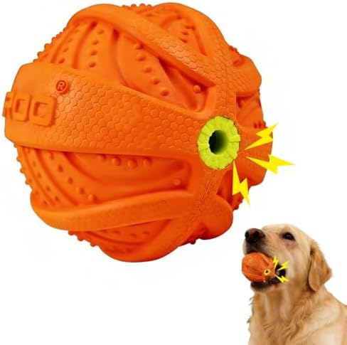 LaRoo Squeaky Dog Ball Toy, Floating, 3.5in, Orange