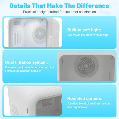 62L Pet Dryer Box for Cats and Small Dogs 【Fastest 15-Minute Drying】, 35dB Ultra Quiet Automatic Cat Dryer Box, 360° Full Body Drying, Removable Base, with Light and Skylights