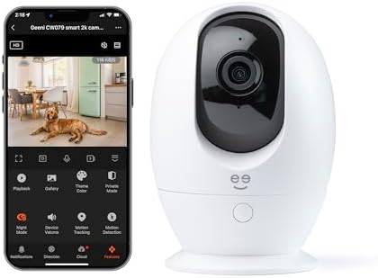 Geeni PetConnect Auto-Rotate Crystal-Clear 2K Quad HD Smart Pet Camera