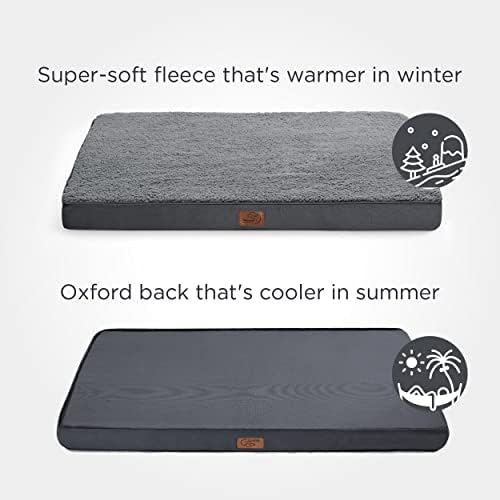 Bedsure XL Dog Bed, Extra Large Pet Bed with Comfy Sherpa,44x32in Dark Grey