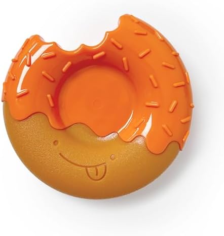 Nylabone Power Chew Novelty Donut Durable Dog Chew Toy, Large | Pumpkin and peanut butter flavor, teeth-cleaning textures, discourages destructive chewing, for large dogs up to 50 lbs