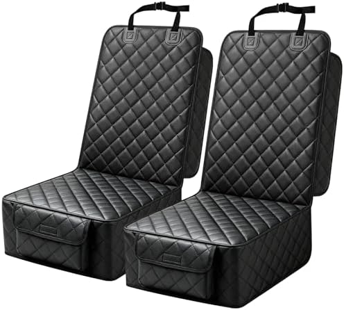 PETICON Front Seat Car Cover - 2-Pack, PU Leather