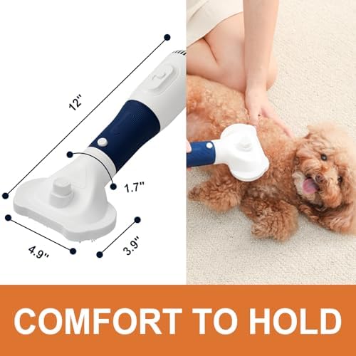 Professional Pet Grooming Dryer 3-in-1 Dog Blow Dryer with Brush, Adjustable Temp, Quiet & Portable
