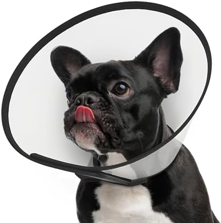 Supet Adjustable Dog Cone Collar After Surgery to Stop Licking,E Collar for Medium Small Dogs, Pet Recovery Collar & Cone,Plastic Cone of Shame for Dogs, Dog Head Neck Cone (S-)