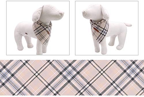 Lionet Paws Dog Bandana Washable Cotton Handkerchief Scarf Triangle Bandana for Small Medium Large, Large (Pack of 1), Small, Grey