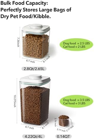 Dog Food Storage Container with One-Touch Lid, 2.8 QT
