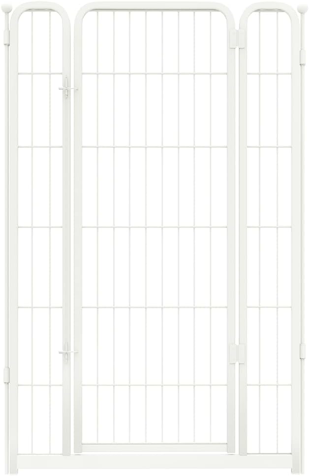 FXW Homeplus Unleashed Dog Playpen Designed for Indoor Use, 1 Add-on Gate, 45" Height for Large Dogs, White│Patented