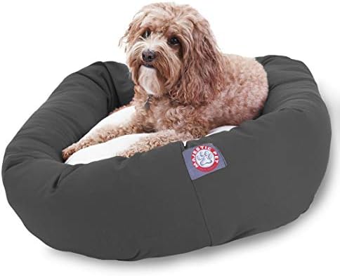 Majestic Pet Sherpa Calming Dog Bed, 32 Inch Medium, Washable, Gray