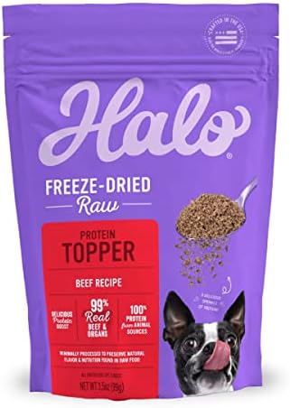 Halo Freeze-Dried Raw Dog Food Topper, Beef Recipe, 3.5 oz