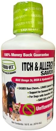 LIQUID-VET K9 Itch & Allergy Advanced - Omega-3s, MSM & Hyaluronic Acid