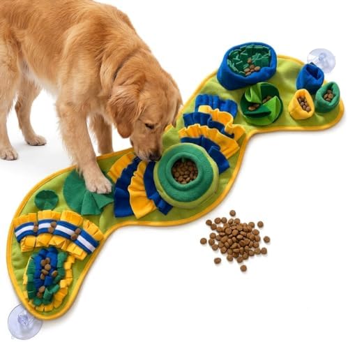 Snuffle Mat for Dogs & Cats - Slow Feeder Dog Enrichment Puzzle Toy | Interactive Toy for Mental Stimulation & Boredom - Natural Foraging & Stress Relief -39x12 In - Large & Small Breeds, Puppies