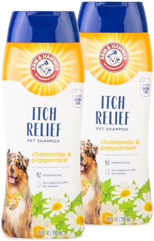 Arm & Hammer Itch Relief Dog Shampoo, Chamomile & Peppermint, 20 Oz, 2-Pk | pH-balanced formula, chamomile and peppermint, free of sulfates and parabens, soothes dry and itchy skin daily