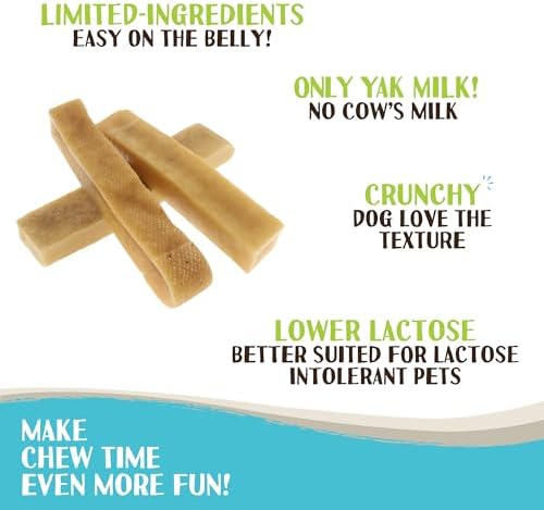 Raw Paws Himalayan Yak Chews for Dogs, Large (10-Count) - Hard Yak Cheese