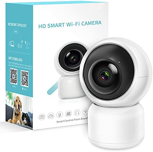 1080P Security Camera, WiFi Home Indoor Camera with Smart Night Vision/2 Way Audio/Motion Detection, Wireless IP Dog Camera for Baby/Pet/Nanny Monitor, Cloud/Local Storage Support