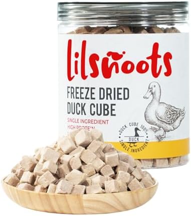Freeze Dried Duck Cube Treats for Dogs, Cats, 4.6oz