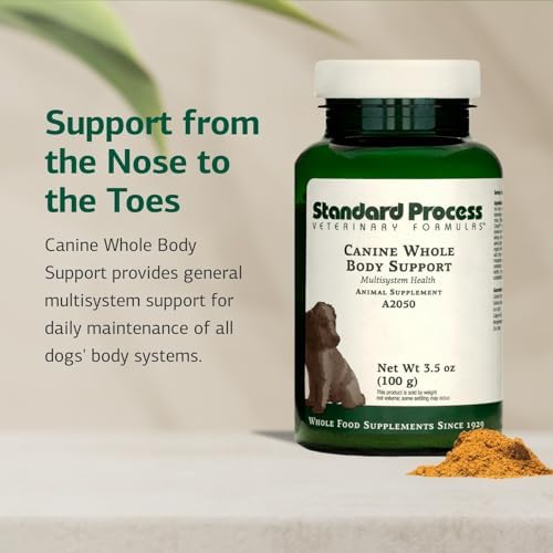 Standard Process Whole Body Multisystem Support for Canines, 100 g | Nutritional Powder for Daily Health Maintenance, Multisystem Support Supplement for Canines