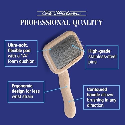 Chris Christensen Mark I Slicker Brush for Dogs, X-Small, Stainless Steel, Brown