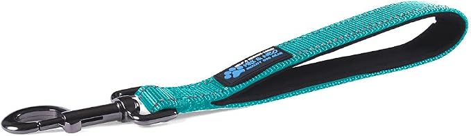 Max and Neo Short Traffic Leash 10" - We Donate One for One a Dog Rescue for Every Leash Sold (Teal)