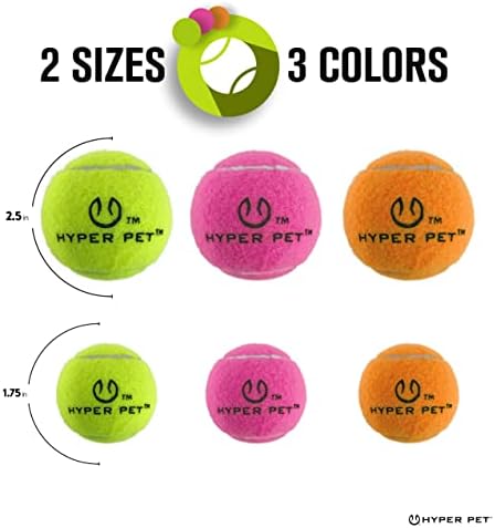 Hyper Pet Tennis Balls for Dogs (Safe Ball for Exercise and Training) Interactive Dog Toys work with Hyper Pet K9 Kannon K2 Dog Ball Launcher - 4 Pack 2.5" Orange | Interactive playthings that work with the K9 Kannon K2 launcher, made for training sess...