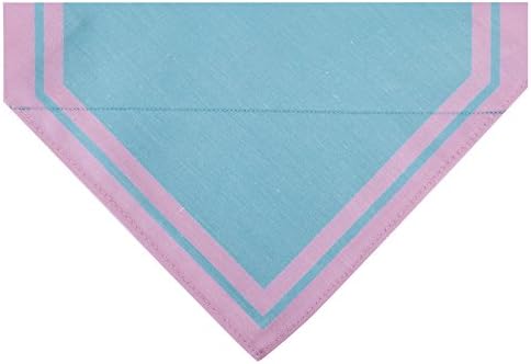 Blueberry Pet Stunning Pastels Modern Triangle Light Blue Cotton Blend Neckerchief Scarf Bandana Adjustable Dog Collar, Small, Neck 12"-16"