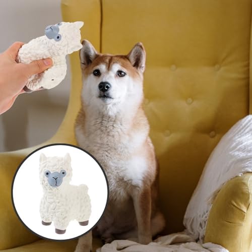 Ipetboom Squeak Latex Dog Toy, Soft Rubber Chew Toy Cute Sheep Puppy s Funny Animal Pet Bite Dog Interactive Fetch Play for Small Medium Pets