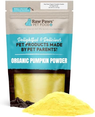 Raw Paws Organic Pumpkin Powder for Dogs & Cats 4-Ounce - Fiber Digestion