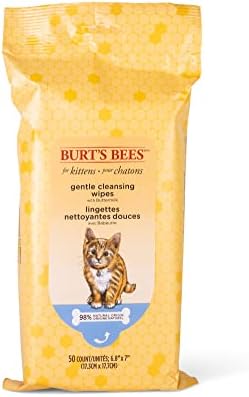 Burts Bees for Pets Kitten Grooming Wipes with Buttermilk, 50 Count