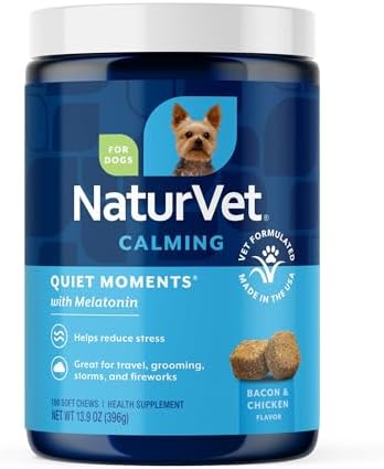 NaturVet Quiet Moments Calming with Melatonin Dog Supplement, 180-Pack, 180 Count