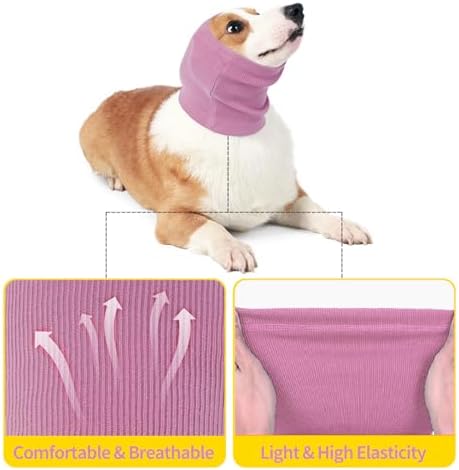 Nanaki Dog Hood Calming Ear Wrap,Quiet Dog Headband Dog Head Cover Snood | Dog Ear Fireworks Muffs, The Grooming and Force Drying Pet Ear Protector for Anxiety Relief Calming Dog Ear Covers for Noise