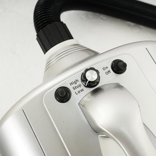 Dog Hair Dryer 3600W High Velocity Professional Dog Pet Grooming Hair Drying Force Dryer Blower, Dual-Motor High-Power Pet Dryer with 2 Nozzles, Adjustable Temperature & Speed, for Pet Care(Silver)