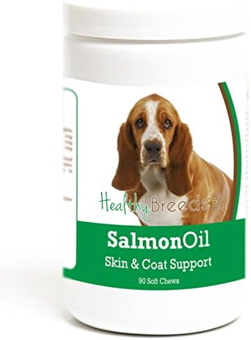 Healthy Breeds Basset Hound Salmon Oil Soft Chews 90 Count, Brown